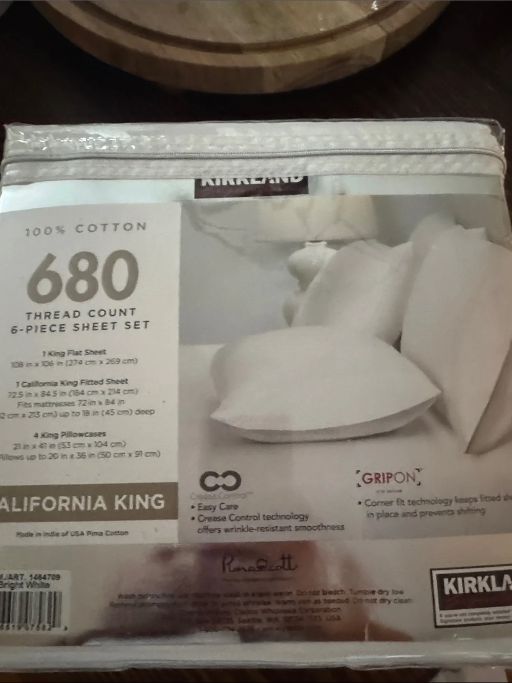 Kirkland Signature 680 Thread Count California King Sheet Set - White